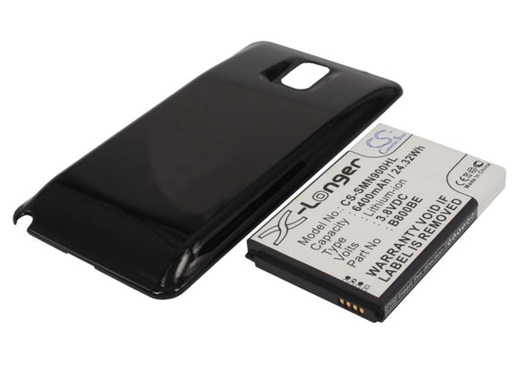 Battery for Samsung SM-N9005 B800BC, B800BE, B800BK, B800BU 3.8V Li-ion 6400mAh 