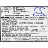 Battery for Samsung SM-T390 Galaxy Tab Active 2 Wi EB-BT365BBC, EB-BT365BBE, EB-