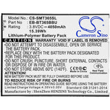 Battery for Samsung Galaxy Tab Active 2 EB-BT365BBC, EB-BT365BBE, EB-BT365BBU, E