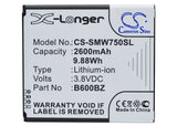 Battery for Verizon SM-W750V 3.8V Li-ion 2600mAh / 9.88Wh