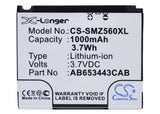 Battery for Samsung RMC30C2 AB603443CA 3.7V Li-ion 1000mAh / 3.70Wh