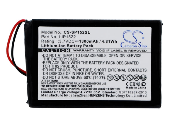 Battery for Sony CUH-ZCT1U LIP1522 3.7V Li-ion 1300mAh / 4.81Wh
