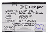 Battery for Sprint Aircard 803S 1202395, W-4 3.7V Li-ion 2000mAh / 7.40Wh