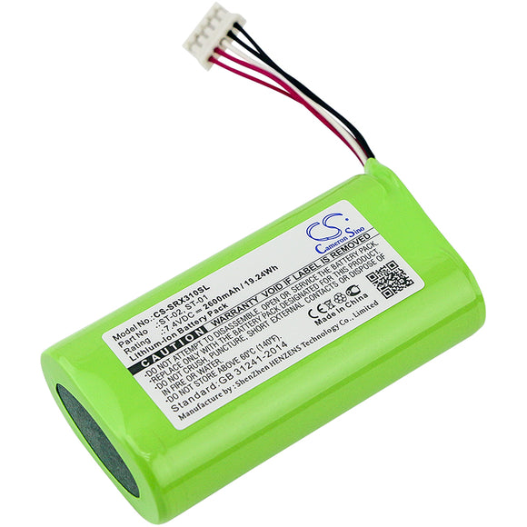 Battery for Sony SRS-X3 ST-01 7.4V Li-ion 2600mAh / 19.24Wh