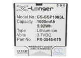 Battery for Simvalley SP-100 PX-3546, PX-3546-675 3.7V Li-ion 1600mAh / 5.92Wh