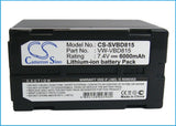 Battery for Panasonic NV-DX100 VW-VBD815 7.4V Li-ion 6000mAh