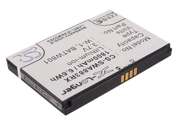 Battery for Sierra Wireless W802S 1201883, BATW801, W-1 3.7V Li-ion 1800mAh / 6.
