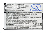 Battery for Swissvoice eSense C8425, SV 20406315 3.7V Li-ion 600mAh / 2.22Wh