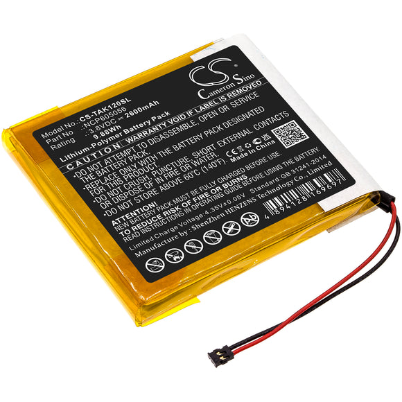Battery for Astell and Kern AK120  NCP605056 3.8V Li-Polymer 2600mAh / 9.88Wh