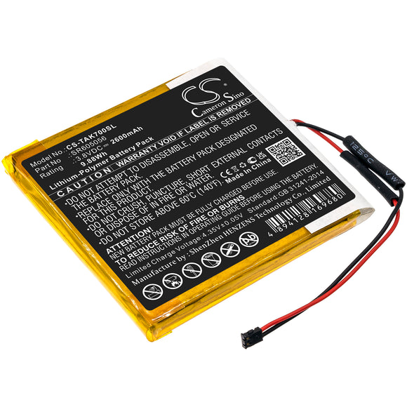 Battery for Astell and Kern AK70  SR605056 3.8V Li-Polymer 2600mAh / 9.88Wh