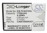 Battery for TCL D662 CAB1500002C1, CAB1500003C1 3.7V Li-ion 1700mAh / 6.29Wh