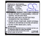 Battery for TCL A865 TLi015B1, TLi015G9 3.7V Li-ion 1500mAh / 5.55Wh