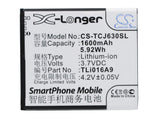 Battery for TCL J600T TLi016A9 3.7V Li-ion 1600mAh / 5.92Wh