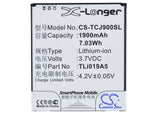 Battery for TCL J900T TLi019A5 3.7V Li-ion 1900mAh / 7.03Wh