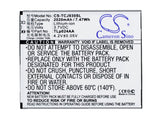Battery for TCL J930T TLp024AA 3.7V Li-ion 2020mAh / 7.47Wh