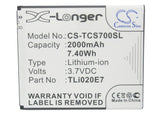 Battery for TCL J620 TLi020B2, TLi020D2, TLi020E1, TLi020E7, TLi020JD 3.7V Li-io