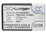 Battery for Telekom A806 A051 3.7V Li-ion 1200mAh / 4.44Wh
