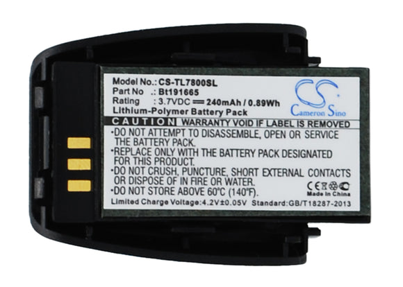 Battery for AT&T TL-7800 BT291665 3.7V Li-Polymer 240mAh / 0.89Wh