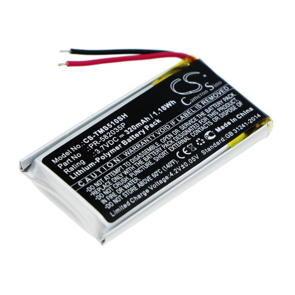 Battery for TomTom Spark 510 PR-582035P 3.7V Li-Polymer 320mAh / 1.18Wh