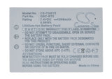 Battery for Toshiba Gigashot GSC-R30 BSC-BT5, GSC-BT5 7.4V Li-ion 1200mAh / 8.88