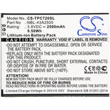 Battery for Neffos C7s NBL-43A2500 3.8V Li-ion 2500mAh / 9.50Wh