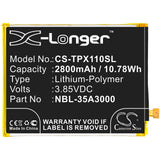 Battery for Neffos X1 Max  NBL-35A3000 3.85V Li-Polymer 2800mAh / 10.78Wh