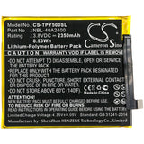Battery for Neffos TP804A  NBL-40A2400 3.8V Li-Polymer 2350mAh / 8.93Wh