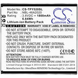 Battery for Neffos Y5L NBL-46A2020 3.8V Li-ion 1800mAh / 6.84Wh