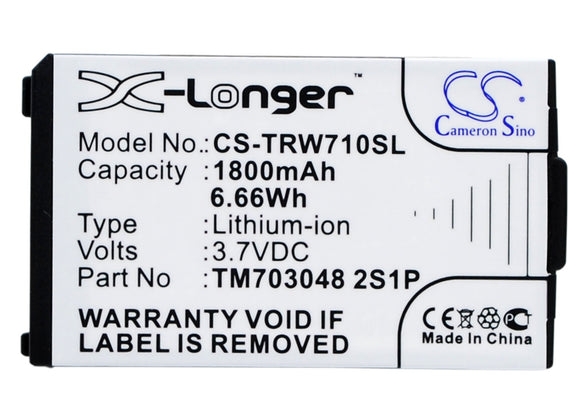Battery for Tritton Warhead 7.1 TM703048 2S1P 3.7V Li-ion 1800mAh / 6.66Wh