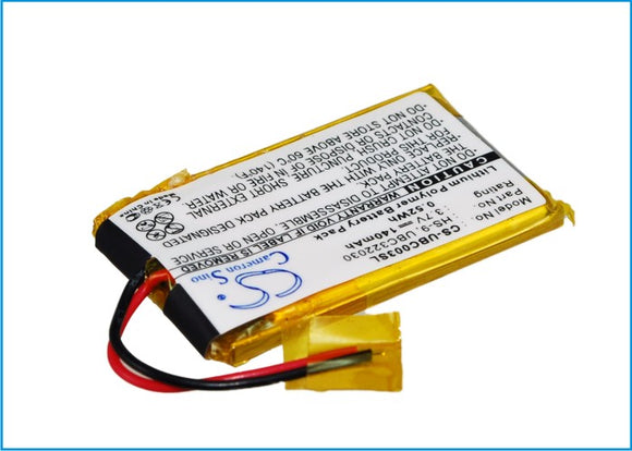 Battery for Ultralife UBC322030 HS-9, UBC322030 3.7V Li-Polymer 140mAh
