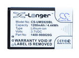 Battery for Unitech MS920 1400-900020G 3.7V Li-ion 1200mAh / 4.44Wh
