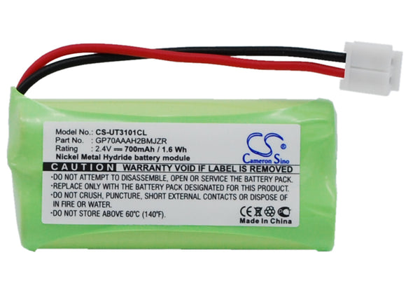 Battery for AT&T EL52409 2SNAAA70H-SX2F, 89-1335-00, BT8001 2.4V Ni-MH 700mAh / 