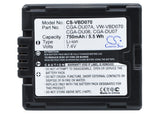 Battery for Panasonic VDR-D100EB-S CGA-DU06, CGA-DU06A/1B, CGA-DU06S, CGA-DU07, 