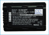 Battery for Panasonic HC-V500M VW-VBK360 3.7V Li-ion 3400mAh