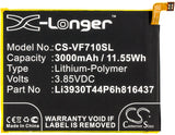 Battery for Vodafone Vfone 6 plus Li3930T44P6h816437 3.85V Li-Polymer 3000mAh / 