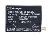 Battery for Vodafone VF-895 TLp025A1 3.8V Li-Polymer 2500mAh / 9.50Wh