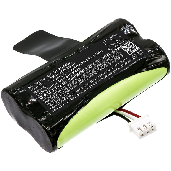 Battery for Verifone X970 SX18650-2S1P 7.4V Li-ion 2300mAh / 17.02Wh