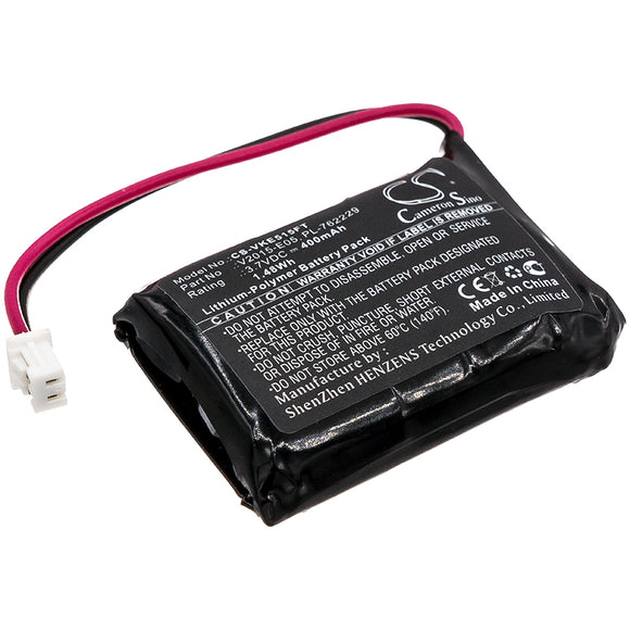 Battery for ViKLi E05 V2015 PL-762229, V2015-E05 3.7V Li-Polymer 400mAh / 1.48Wh