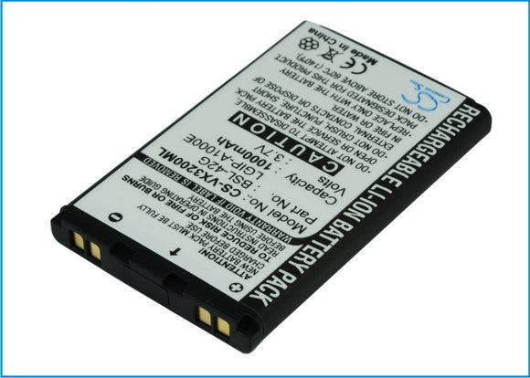 Battery for LG UX210 LGIP-A1000E, LGIP-A1100, LGIP-A1700E, LGTL-GCIP, LGTL-GCIP-
