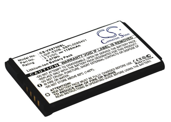 Battery for LG Versa VX9600 LGIP-530B, LGIP-930B, SBPL0095401, SBPL0095601 3.7V 