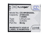 Battery for NGM BIRDY 3.8V Li-ion 2100mAh / 7.98Wh