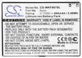 Battery for Wiko FUZIO fuzio 3.7V Li-ion 800mAh / 2.96Wh