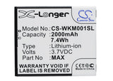 Battery for Explay 4GAME 3.7V Li-ion 2000mAh / 7.40Wh