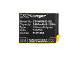 Battery for Wiko M531 TLP1505, TLP15H30 3.8V Li-Polymer 2400mAh / 9.12Wh