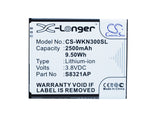 Battery for Wiko Slide S8321AP, SLIDE 3.8V Li-ion 2500mAh / 9.50Wh