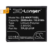 Battery for Wiko P710  TPJ21J11P 3.85V Li-Polymer 2600mAh / 10.01Wh