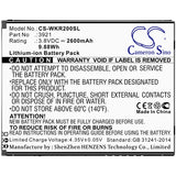 Battery for Wiko ROBBY 2 3921 3.8V Li-ion 2600mAh / 9.88Wh