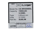 Battery for Wiko IGGY 4050, BLUSH, SUBLIM 3.7V Li-ion 1500mAh / 5.55Wh