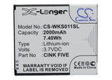 Battery for Explay X-Tremer 3.7V Li-ion 2000mAh / 7.40Wh