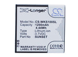 Battery for Wiko Sunset 2 SUNSET 3.7V Li-ion 1200mAh / 4.44Wh